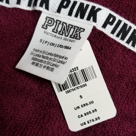 💖 1 LEFT!! PINK VS Maroon Bling Hoodie - Picture 7 of 7